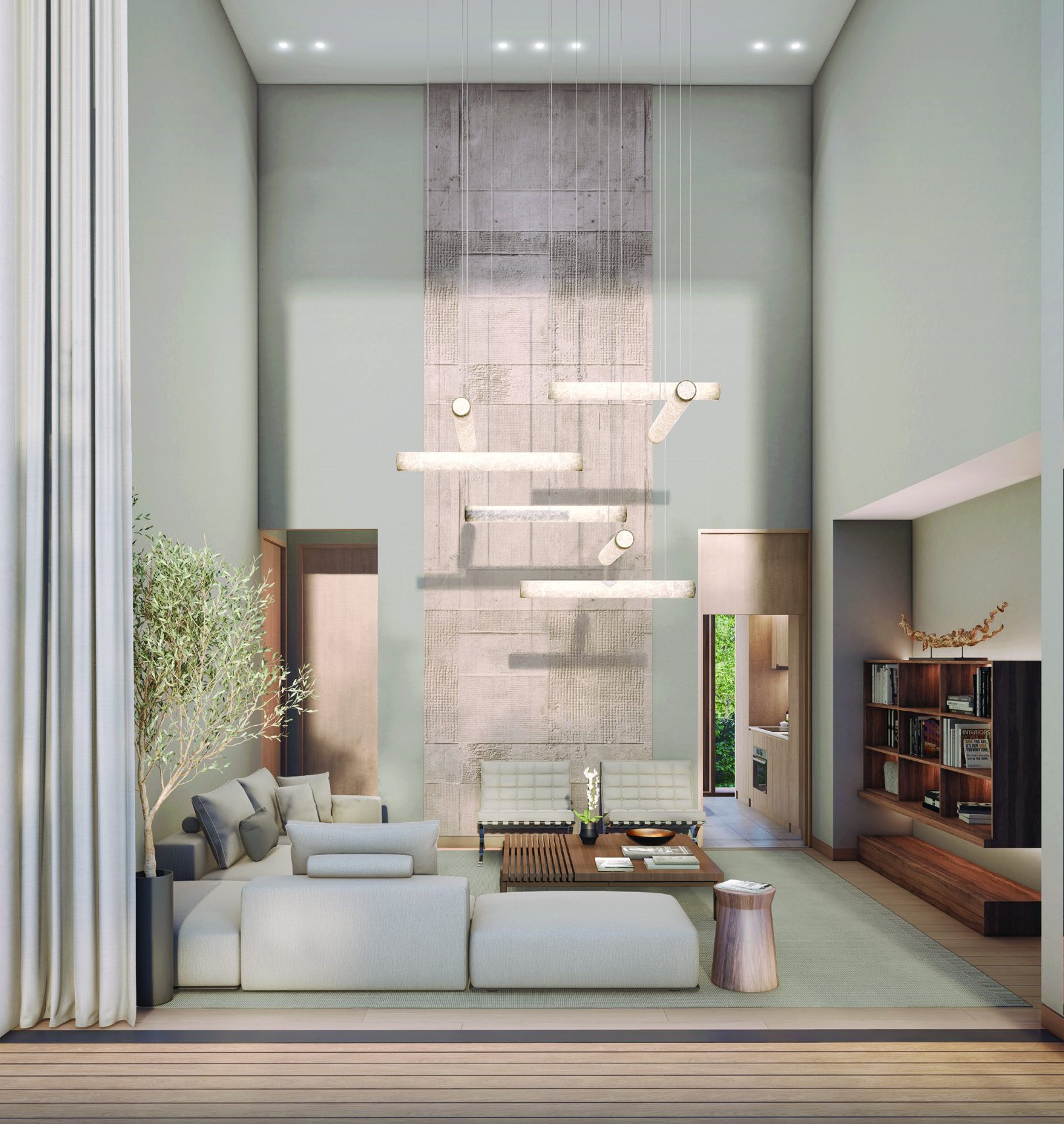 Double-height living area in a penthouse (artist’s impression)